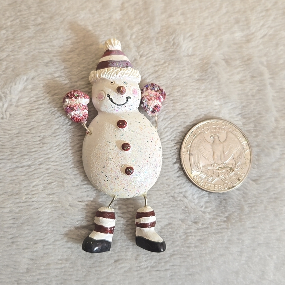 #270 Vintage snowman brooch pin - Picture 2 of 4